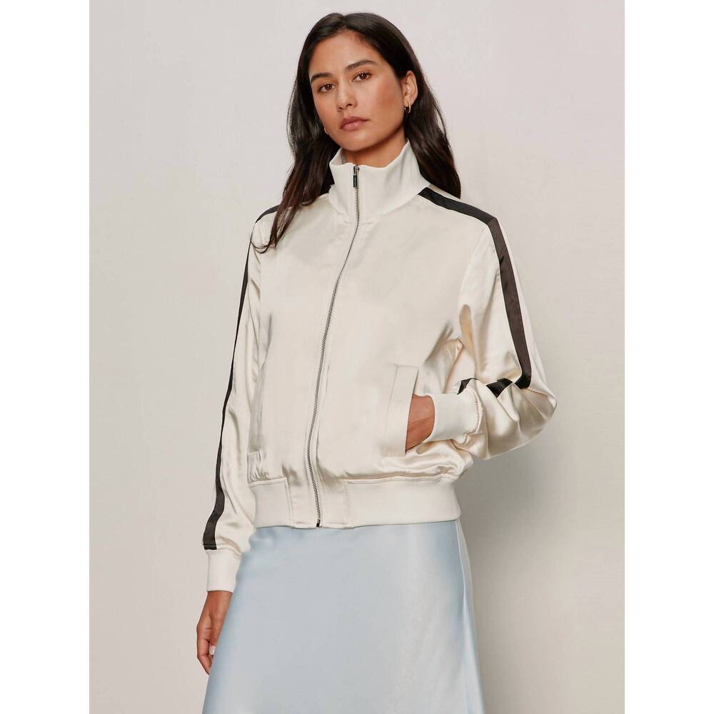 NEW SANCTUARY satin track jacket in collagen
